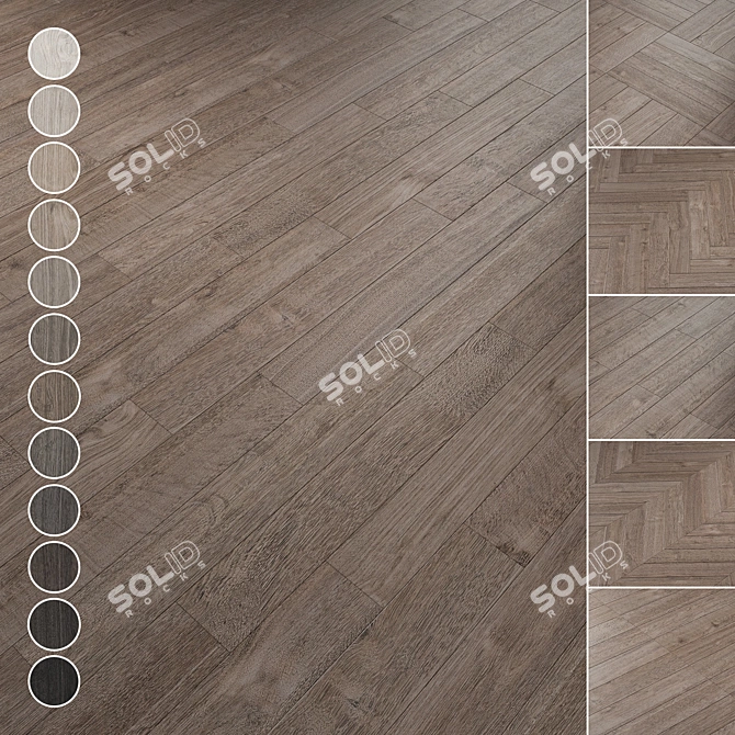 Oak Parquet Floor Collection 3D model image 1