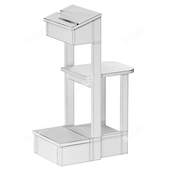 TRAB Wooden Stool Orografie 2015 3D model image 5