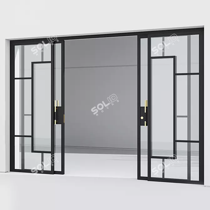 Modern Aluminium Door 215 Model 3D model image 2