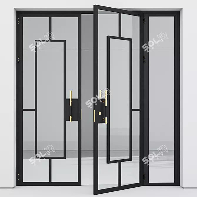 Premium Aluminium Door Model 216 3D model image 1