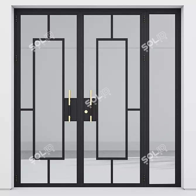 Premium Aluminium Door Model 216 3D model image 2