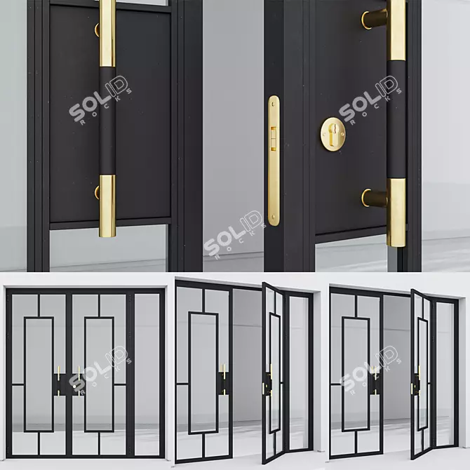 Premium Aluminium Door Model 216 3D model image 3