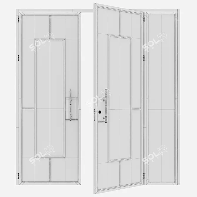 Premium Aluminium Door Model 216 3D model image 4