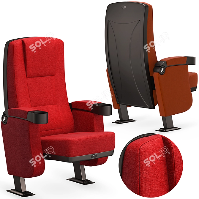 Versatile Cinema Chair Set 3D model image 4