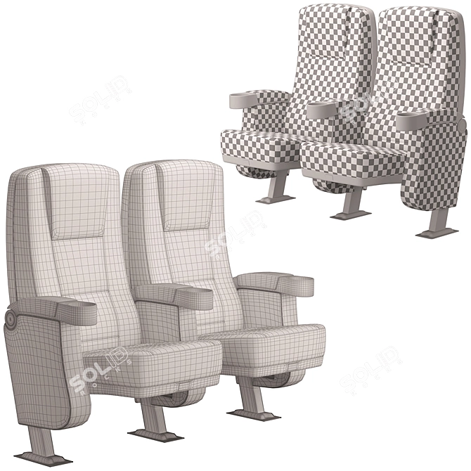 Versatile Cinema Chair Set 3D model image 7