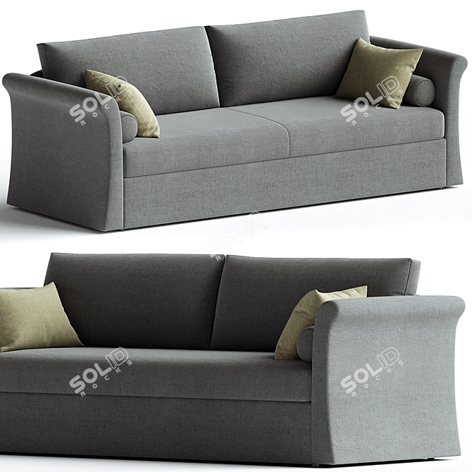 Elegant Jack Classic Fabric Sofa 3D model image 1