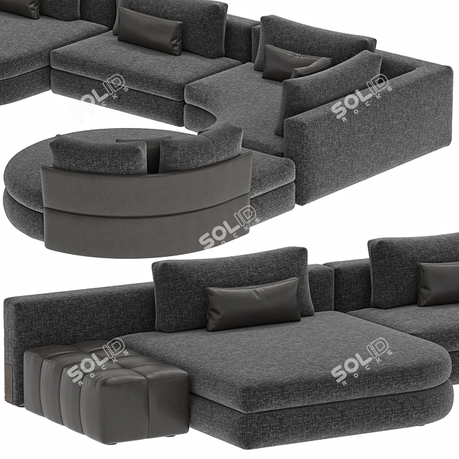 Modular Sofa System Cantori Oasi 3D model image 2