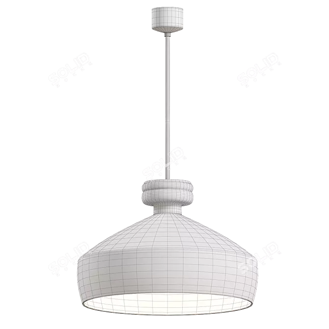 Elegant Opaline Glass Pendant Light 3D model image 3