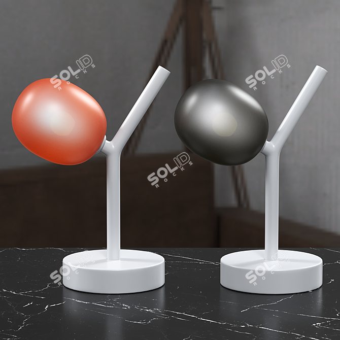 Portable Glass Table Lamp 3D model image 3