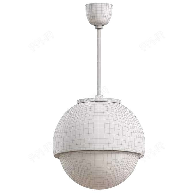 Elegant Opal Pendant Light 3D model image 3