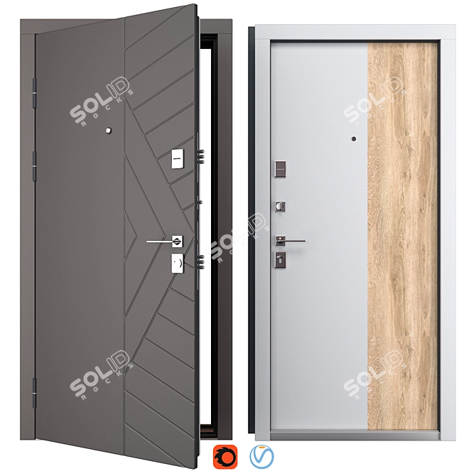 Corsa-M Metal Entry Door (QDoors) 3D model image 1