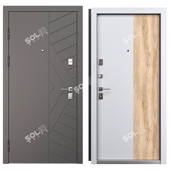Corsa-M Metal Entry Door (QDoors) 3D model image 3