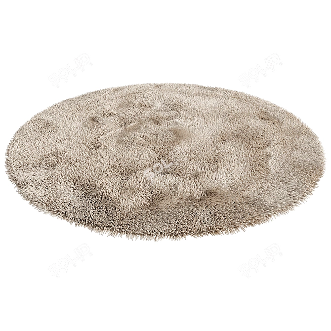 Plush Round Rug, Nine Colors 3D model image 2