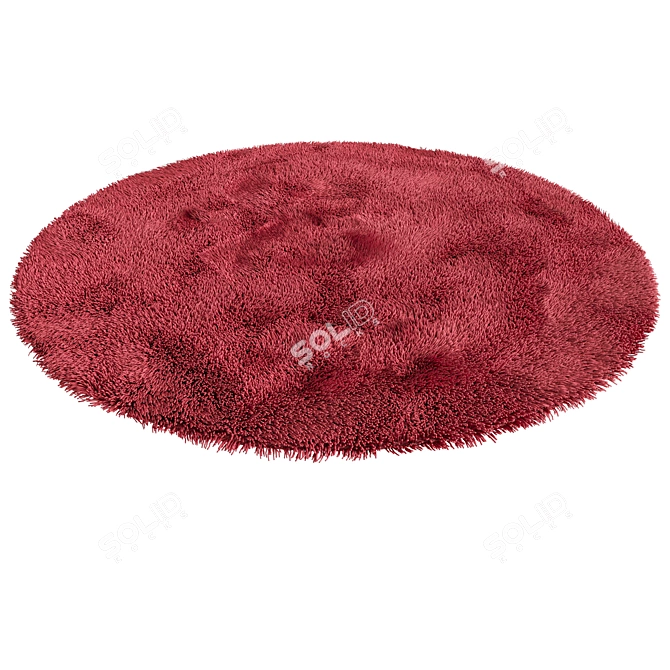 Plush Round Rug, Nine Colors 3D model image 7