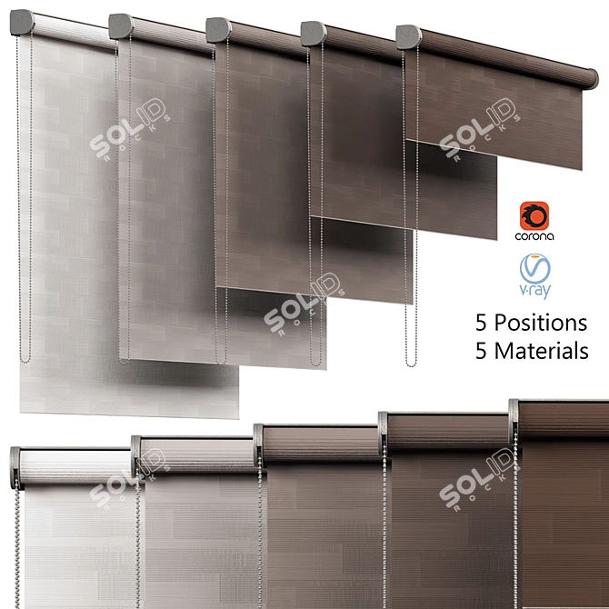 Roller Blinds 3D Model Collection 3D model image 1