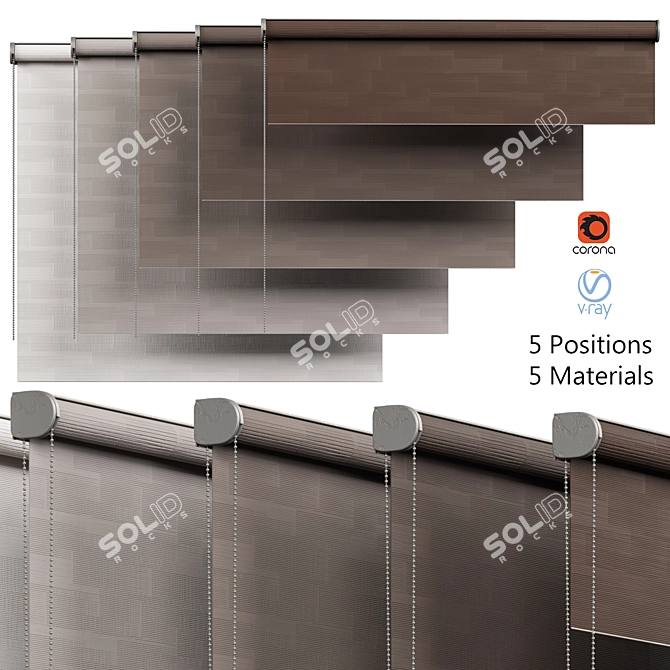 Roller Blinds 3D Model Collection 3D model image 2