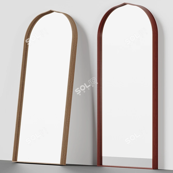 Jigra Walnut Floor Mirror 3D model image 2