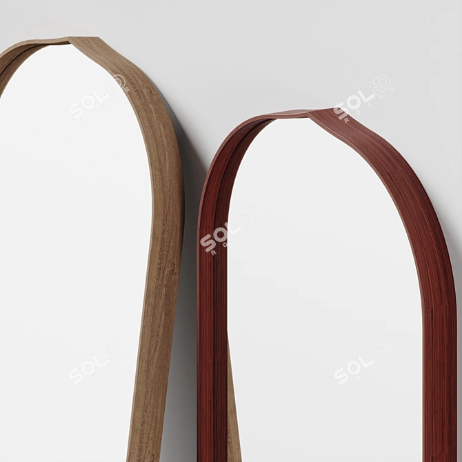 Jigra Walnut Floor Mirror 3D model image 4