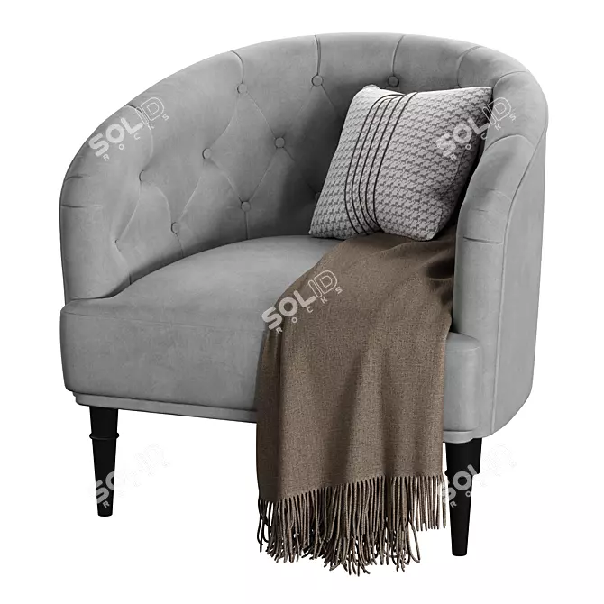 Shento Velvet Armchair – Modern Design 3D model image 5