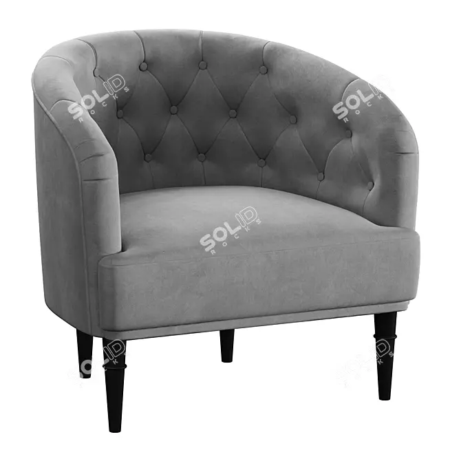 Shento Velvet Armchair – Modern Design 3D model image 6