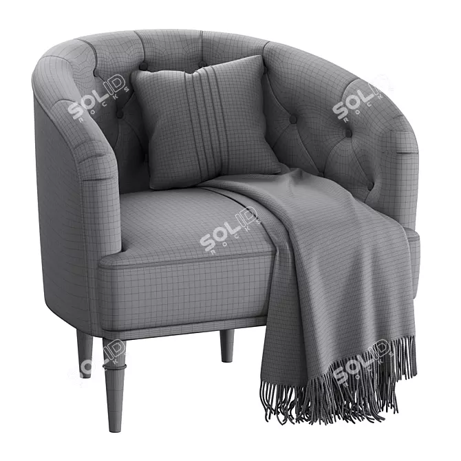 Shento Velvet Armchair – Modern Design 3D model image 7