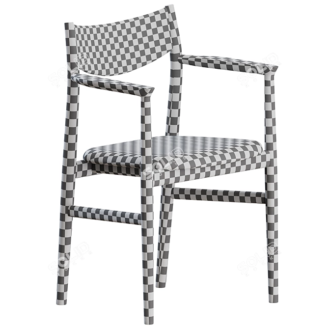 Contemporary Kamuy Chair Set, 3-Piece 3D model image 4