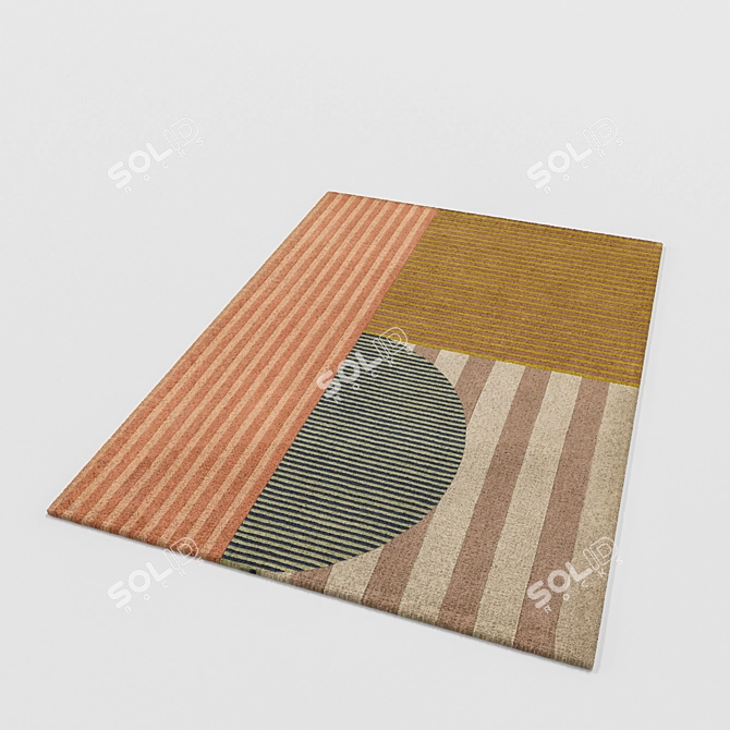 Modern Geometric Design Area Rug 3D model image 3