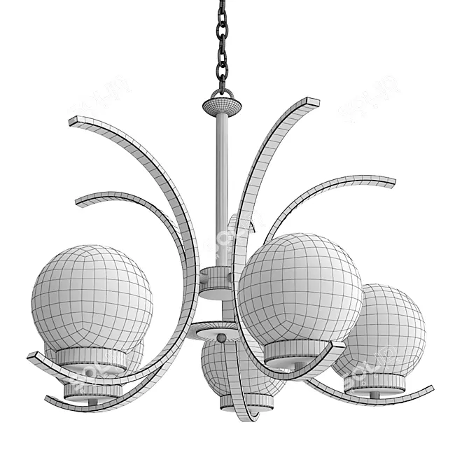 Elegant Chandelier Claudia A8055LM-5CC 3D model image 5