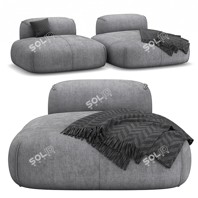 Sleek Modern Sofa Bed 3D model image 1