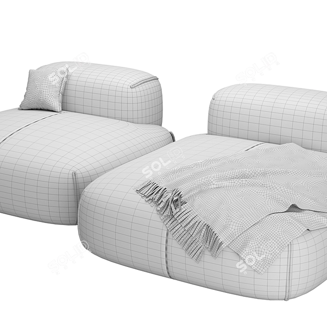 Sleek Modern Sofa Bed 3D model image 2