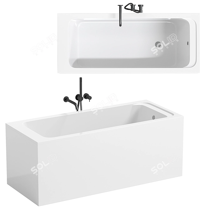 Villeroy & Boch Architectura Acrylic Bath 3D model image 2