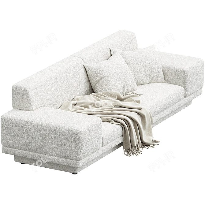 Cozy Ivory Boucle Sofa 3D model image 2