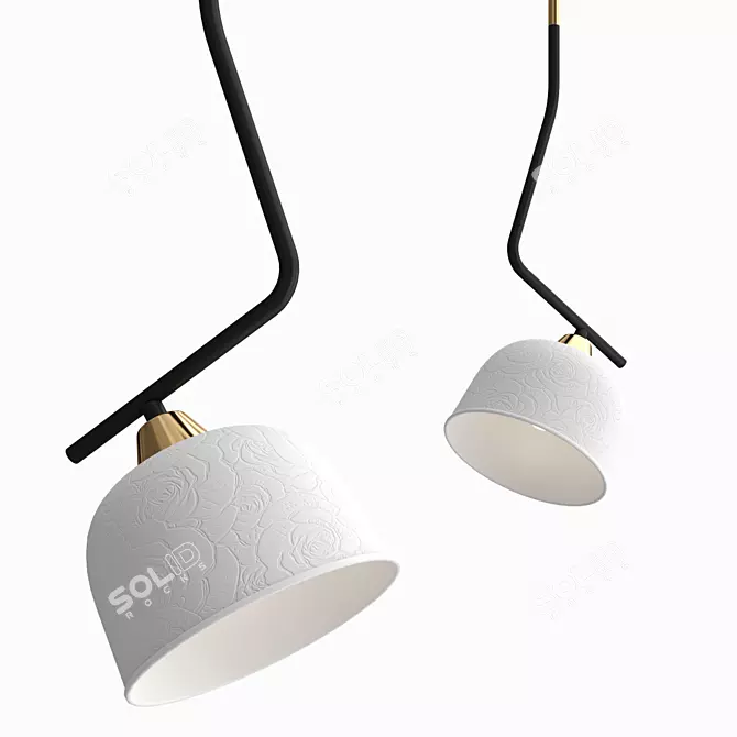 Modern Black Pendant Light 3D model image 1