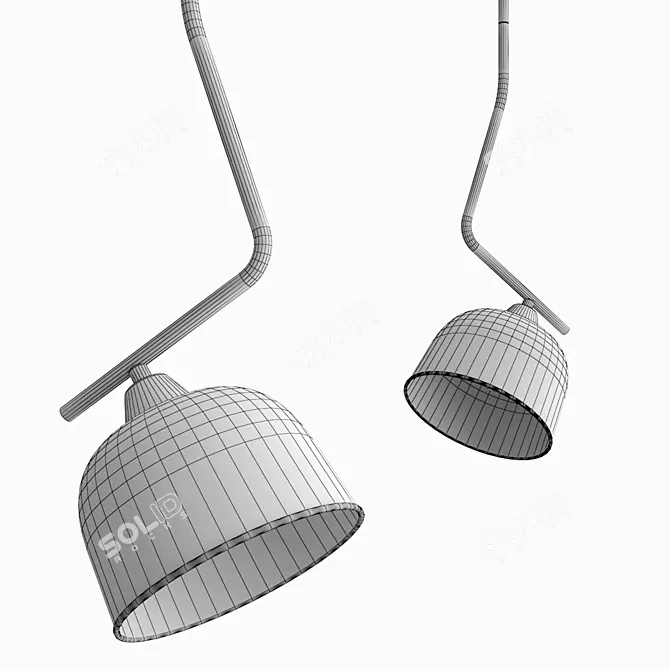 Modern Black Pendant Light 3D model image 2