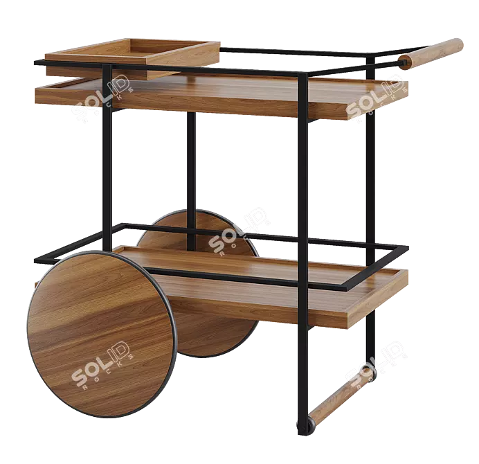 Modern James Bar Cart Design 3D model image 1