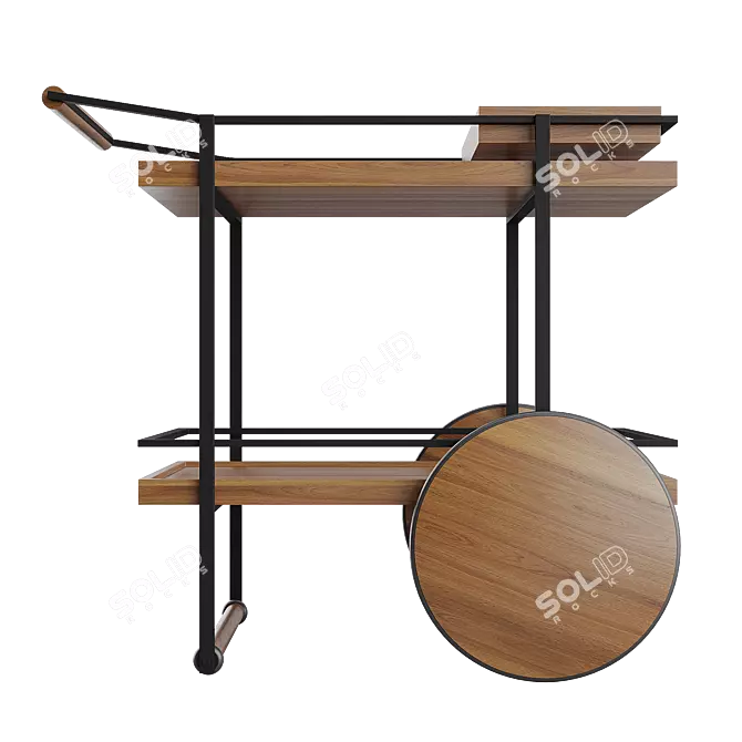 Modern James Bar Cart Design 3D model image 5