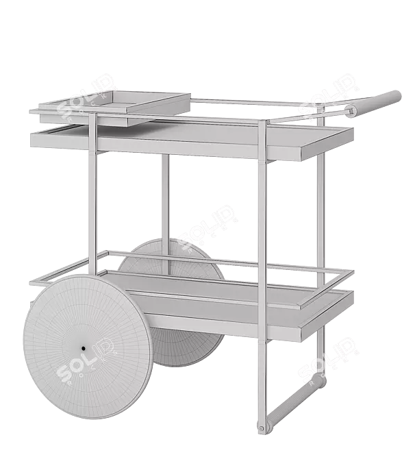 Modern James Bar Cart Design 3D model image 6