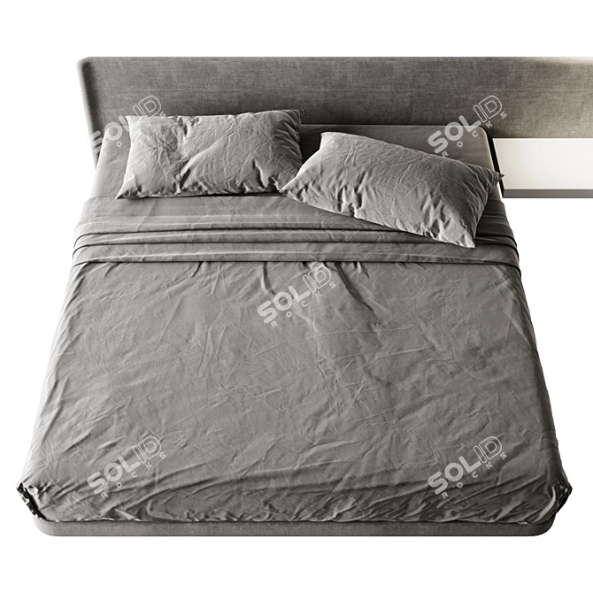Modern Bedframe Set Wall-mount 3D model image 3