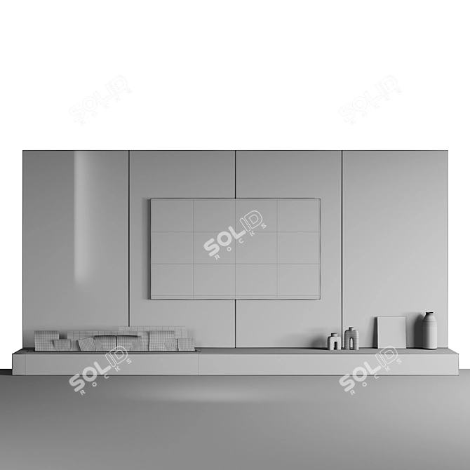Modern TV Fireplace Wall Set 3D model image 7