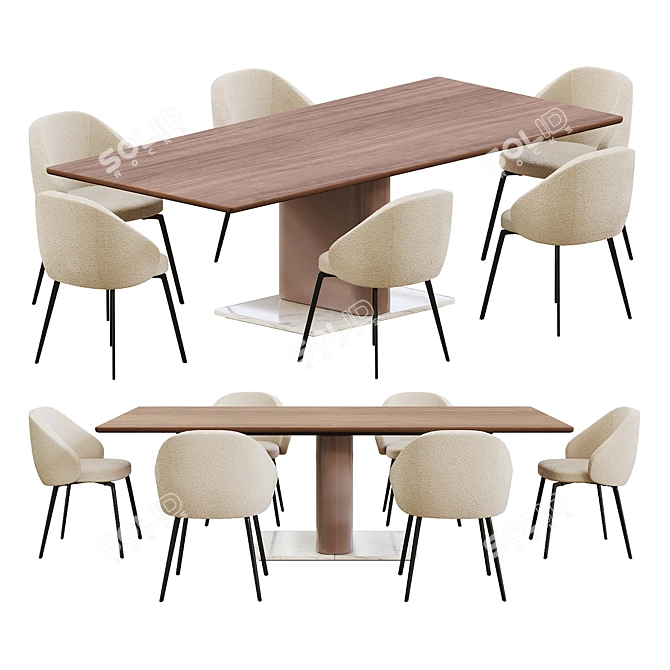 Fly Mario Ruiz Dining Set 3D model image 1