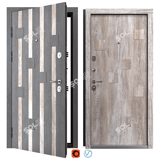 Rondo Metal Entry Door Kit 3D model image 1