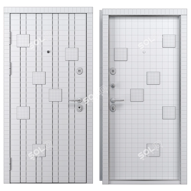 Rondo Metal Entry Door Kit 3D model image 4