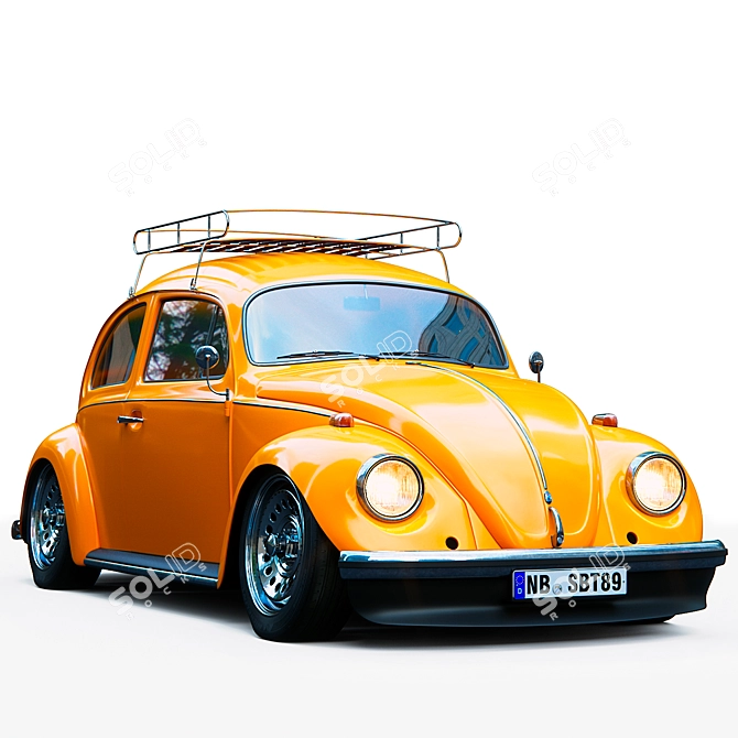 Volkswagen Beetle Low-Poly Model 3D model image 1