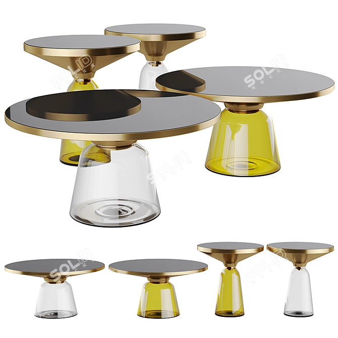 Vaso Glass Coffee Table Set 3D model image 1