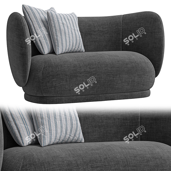 Modern Scandinavian Design Two-Seater 3D model image 3