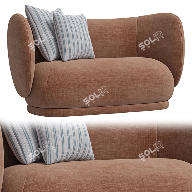 Modern Scandinavian Design Two-Seater 3D model image 4