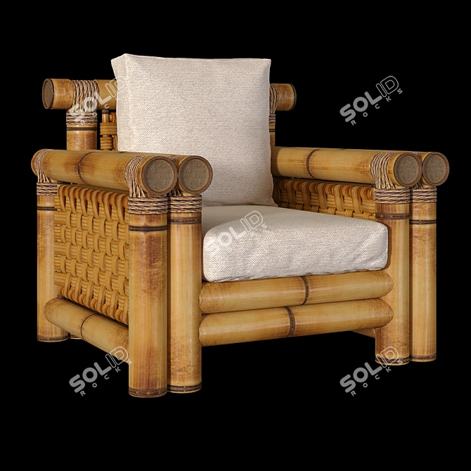 Samaya Joenfa Bamboo Living Room Chair 3D model image 6