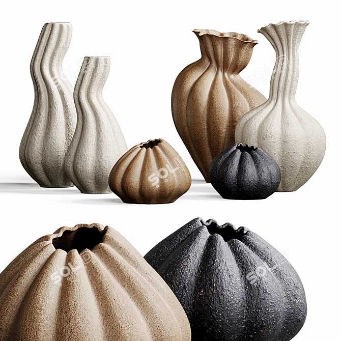 Elegant Decorative Vases Collection 3D model image 1