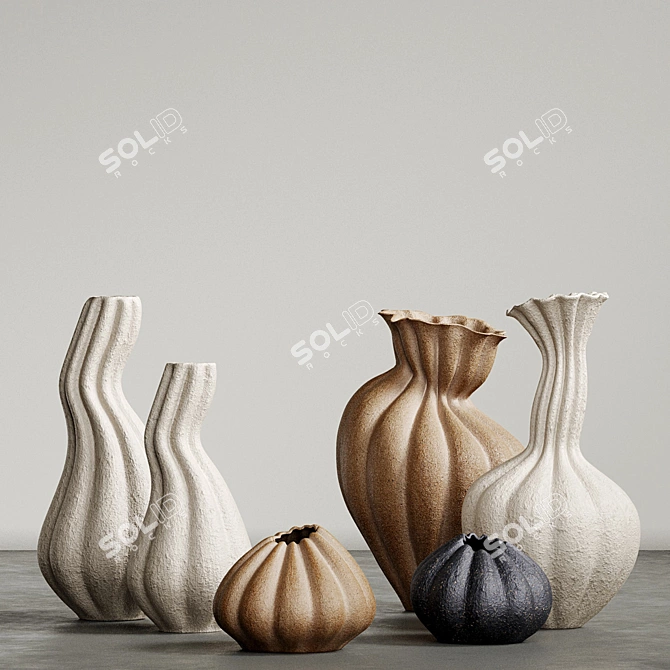 Elegant Decorative Vases Collection 3D model image 2