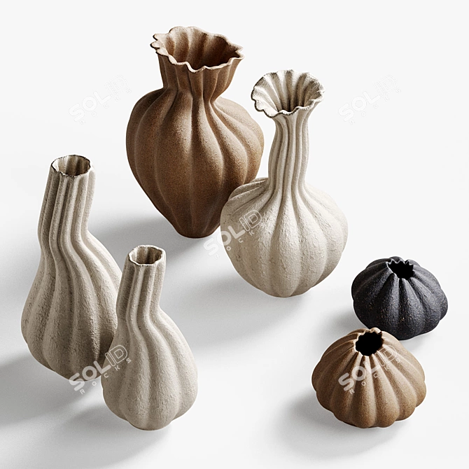 Elegant Decorative Vases Collection 3D model image 3